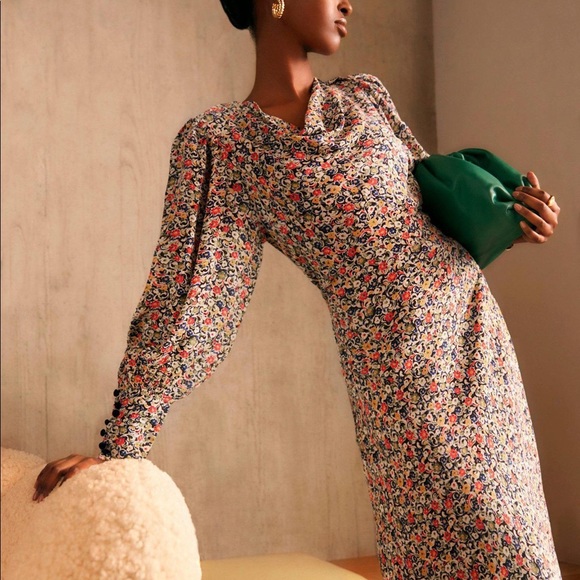 Doen Nanette Belted Floral Crepe Maxi Dress - NWT - Picture 3 of 4